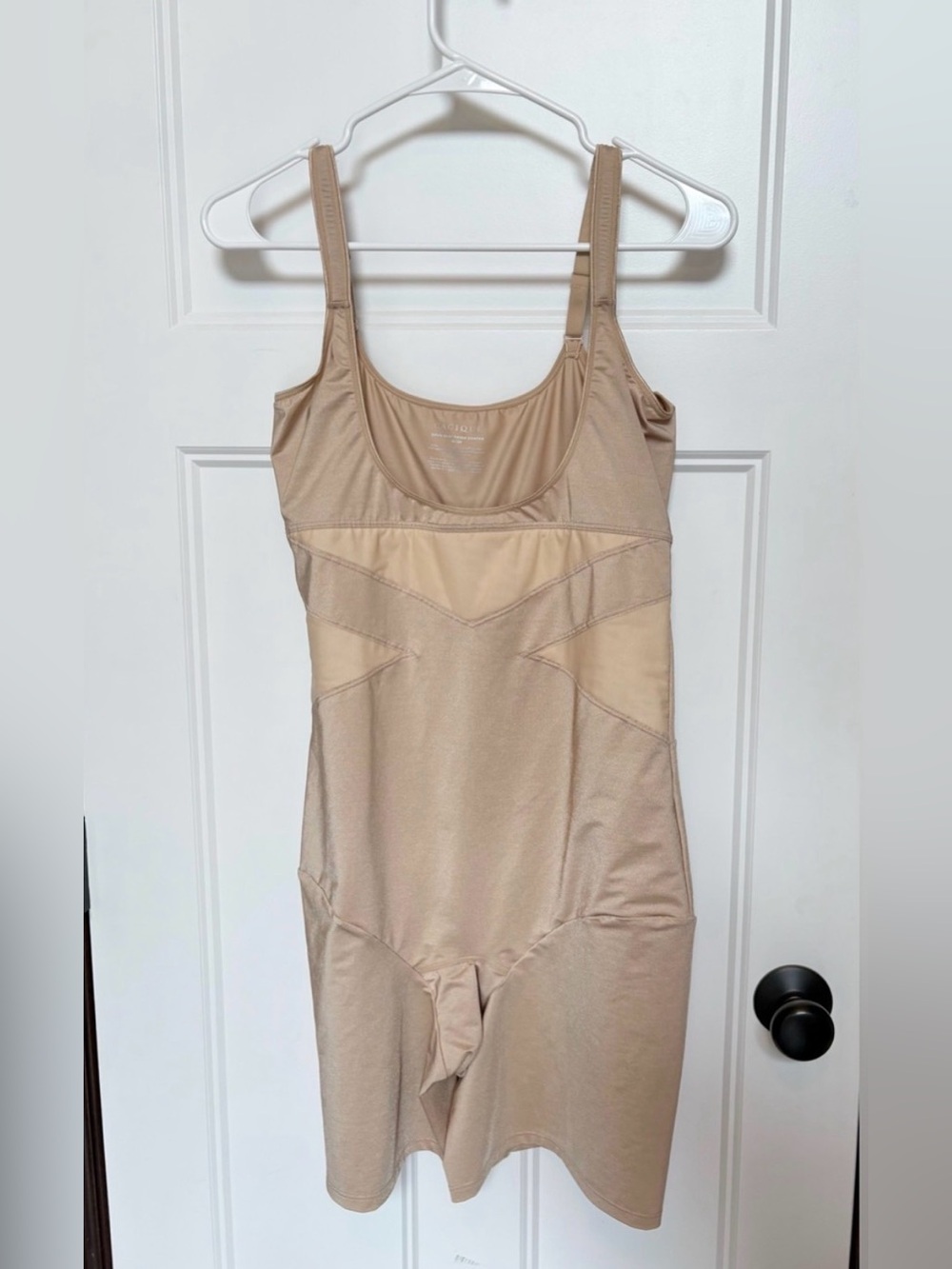 Cacique Beige Open-Bust Thigh-Shaper Bodysuit Shapewear - Size 18/20